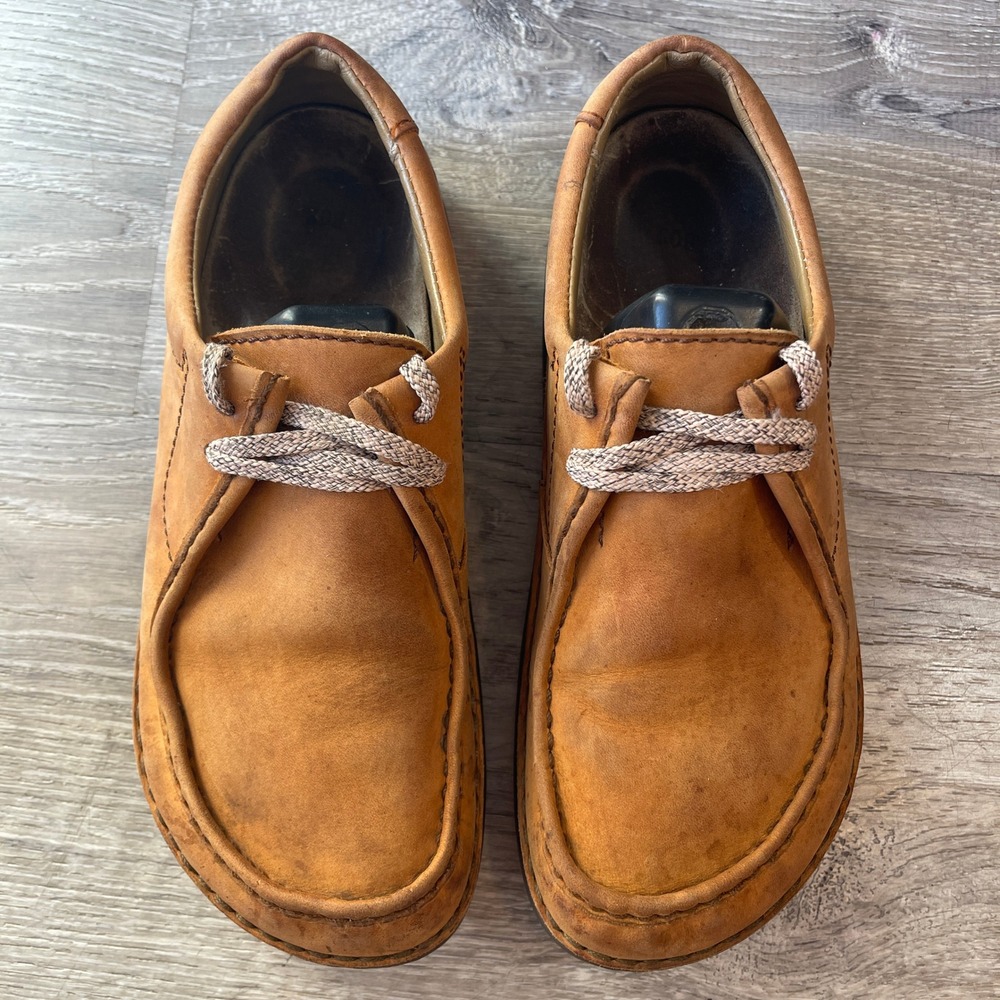 Birkenstock Pasadena Tan Leather Moc Toe Lace Up Shoes Womens 9 Mens 7 EU 40